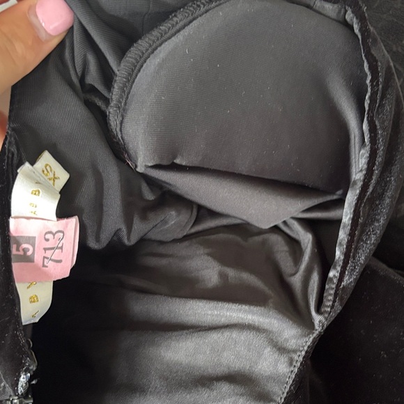 Abyss by abby Elegant Velour Black Long Sleeve Dress size XS - Picture 8 of 9